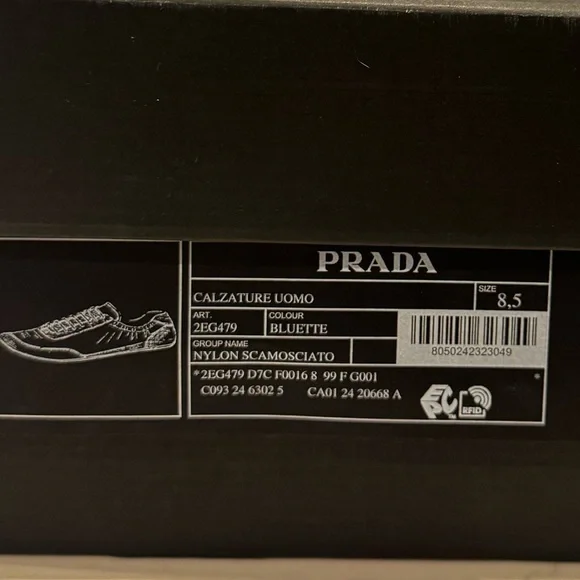 Prada Men's Navy and Black Sneakers